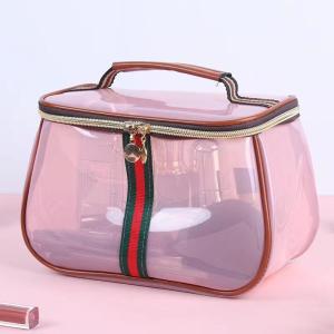 Pu Makeup Bags for Women Waterproof Travel Toiletry Bag Large Capacity Clear Organizer Portable Cosmetic Bag Transparent for Daily Travel Gym
