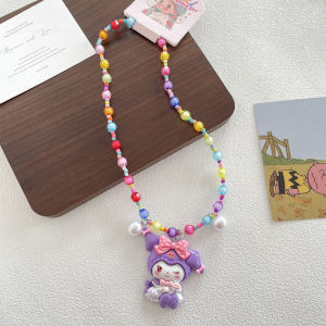 Children Accessories Girls Cartoon Princess Beaded Necklace Little Girl Big Doll Sweet All-Match Jewelry Neck Chain