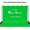 Neewer Photo Studio Backdrop Support System, 10ft/3m Wide 6.6ft/2m High Adjustable Background Stand with 4 Crossbars, 6 Backdrop Clamps, 2 Sandbags, and Carrying Bag. 