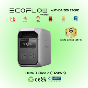 EcoFlow Delta 3 Classic (1024Wh) Power Station with 4 AC outlets digital display 5-year warranty