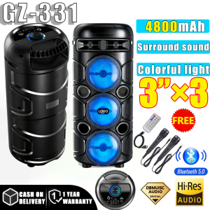 【20 -year warranty】Portable Bluetooth Speaker with MIC 9 inch Wireless Dual Microphone Karaoke Speaker Outdoor Big Size Bass Party 360-Degree Stereo Wired Microphone and RGB Light Show Speaker bluetooth big speaker sale