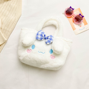 Sanrio Cute Plush Handbag Kawaii Cosmetic bag Cartoon Handbag Kuromi Large Christmas Gift Japanese Cinnamoroll Melody Tote Bag For Girls Woman