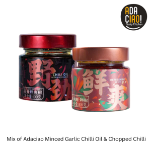 2 Bottles Mix Adaciao Fresh and Spicy Chopped Chilli + Adaciao Chili Oil with Minced Garlic Dip