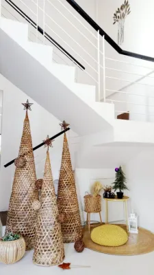Native Christmas Tree / Slim Christmas Tree / Rattan Christmas Tree - 4 Feet