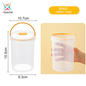 Oxihom S2427 Toples Plastik Bening Tempat Bumbu Dapur Kotak Penyimpanan