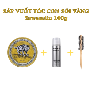 Sáp vuốt tóc Sawensito [ Con Sói Vàng ] - 100gr Giữ nếp 24H  đồng hồ  mùi hương nam tính.