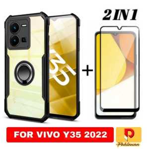 Case Shockproof Transparent Vivo Y36 4G / Y36 5G / Vivo Y35 Casing Gratis Holder Ring [Paket 2in1]