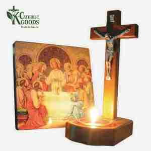 Candle Table Crucifix (12×22cm) |K-Catholic Goods | Made in Korea