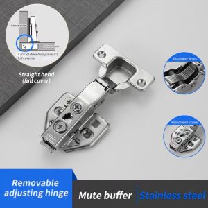 (2PCS) 3D Multi-angle Adjustable Silent Hydraulic Concealed Hinges 304 SS Cabinet Wardrobe Hardware Full Overlay / Half Overlay / Inset Fast delivery COD