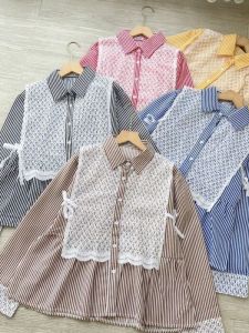 Gratis ongkir kemeja salur mix brukat/atasan wanita terbaru viral 2025