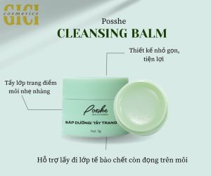 Combo Sáp Tẩy Trang & Son Dưỡng Hồng Môi Posshe Chính Hãng - Dual Lip Care