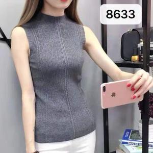 Fresh Style Turtle Neck Sleeveless Women Knit Sweater Top Hs-8633