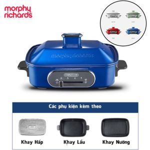 Nồi lẩu nướng đa năng cao cấp Morphy Richards MR9088 1400W Có 4 màu: Xanh biển Xanh lá Đỏ Trắng - Hàng Nhập Khẩu Bảo Hành 2 Năm