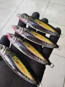 umpan metal jig full gid motif ikan asli  40 60 80 100 gr full GID