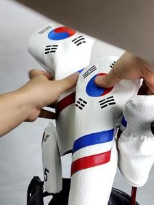 New Korean pattern golf club covers Korean flag wooden pole cover Iron club cover Club head protector