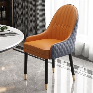 Dining Chair Household Leisure Chair Ho Restaurant Dinner Cow Leather Backrest Dining Chair