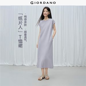 GIORDANO Women Dress Round Neck Raglan Sleeve Dress Casual Stylish Trendy Elegant Comfortable Fashion Classic 05465480