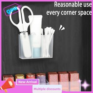 gou Punching Free Wall Mounted 3Grids Storage Box Eyebrow Clip Scissors Eyebrow Pencil Brush Lipstick Small Items Organizer Storage