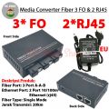 Fiber Optic Media Converter 3 Port FO SC 2 Port LAN RJ45 Switch Fiber. 