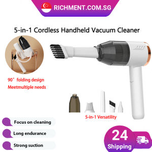 【✅SG Brand】RICHMENT Multifunction USB Cordless Handheld Vacuum Cleaner with Powerful Suction and Air Blower Mode Lightweight Portable Design for Car Interior Home Sofa Keyboard Dust Hair Crumbs and Daily Cleaning