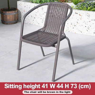 BAIERDI Courtyard balcony small table and chairs outdoor table and chair set coffee table table and chair combination table and chair outdoor leisure back chair