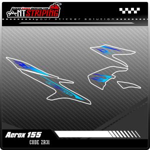 Striping Transparan motor Aerox 155 stiker variasi Transparan cutting stiker motif API simpel elegan ZR31