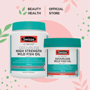 [Cheapest] Swisse Ultiboost Odourless Wild Fish Oil 1500mg 400 Capsules | 1000mg 200 / 400 capsules | Ultiboost 4x Strength Omega-3 Odourless Wild Fish Oil 60 capsules [BeautyHealth.sg]