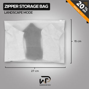 ( 10 Pcs ) Zipper Storage Bag Landscape | Zipper Lock | Zipper Bag | Zippper Storage Bag | Travel Pouch Serbaguna | Kantong Plastik Matte Doff
