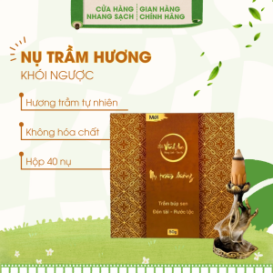 Giảm 50% – Nụ Trầm Khói Ngược Vĩnh An Hộp 50g ~40 Nụ – Hương Trầm Dịu Ít Khói – Thu Hút Tài Lộc Thác Khói