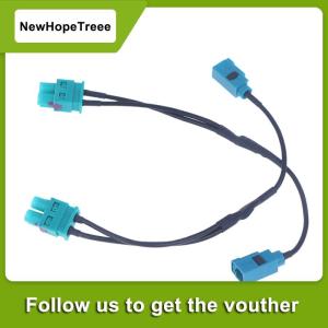 NewHopeTreee 1 2ชิ้นอะแดปเตอร์เสาอากาศวิทยุ rns RCD 510 310 315 210เหมาะสำหรับรถยนต์ขั้วต่อเสาอากาศวิทยุ2ต่อ1