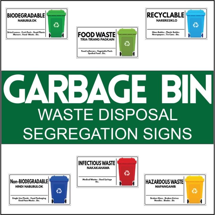 COD Garbage Bin SignsLabels, Waste Disposal Segregation Labels | Lazada PH