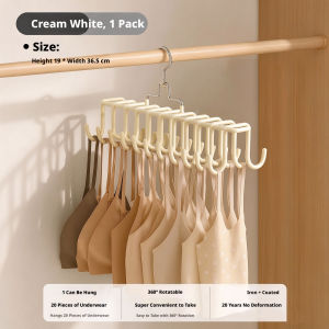GREENSINDOOR 20 Hooks Plastic 360° Rotating Tudung Hanger Scarf Belt Bag Organizer Space Saving Wardrobe Rack