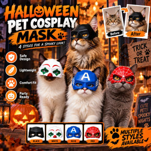 Halloween Pet Cosplay Half Face Mask Fun Costumes Realistic Texture High Color Saturation Perfect Fit Pet Face Mask Pet Headgear