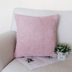 Large Cushion Cover Supersoft Corduroy Throw Pillow Case Nordic Striped Decorative Pillow Cover for Bed Couch Sofa Bedroom Living Room Home Decor