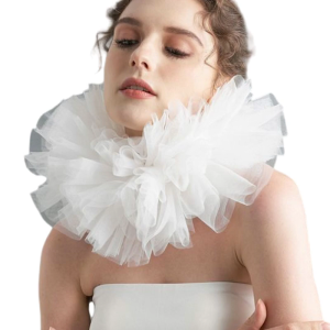 Thanh Lịch Màu Trắng Multilayer Lưới Cổ áo giả Cho thời trang nữ Lớp Cổ Ruff Chú Hề Choker Cho Giản Dị Và trang phục dự tiệc