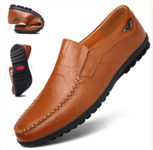 สีดำ รองเท้าหนัง ผู้ชาย สดใส ผู้ชายแฟชั่น PU หนังสลิป-ออนส์ ยาง รองเท้า 45 46 47 48