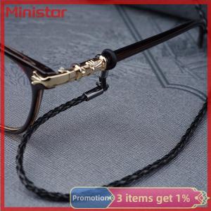 Ministar Thick Twist Sunglasses Leather Rope Chain Eyewear Braided Glasses Lanyard Strap Outdoor Non-slip Eyeglass Accessories