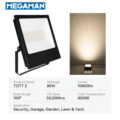 [2x Efficient] MEGAMAN TOTT 2 Floodlight 85W Ultra Bright IP65 For Outdoor Waterproof