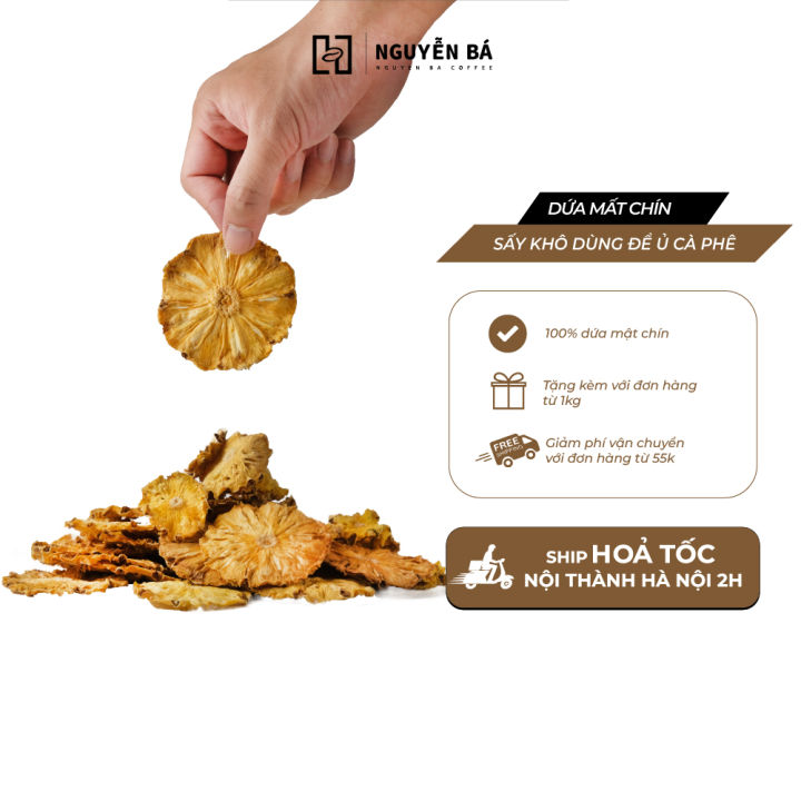 Dứa mật (Thơm/Khóm) sấy khô thái lát dùng ủ cà phê Cold Brew, trà, thức ...
