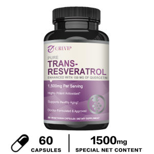 GREVIP Trans-Resveratrol + Quercetin Suplemen Antioksidan & Anti-Radang Dietary Supplement 30/60/120 Kapsul
