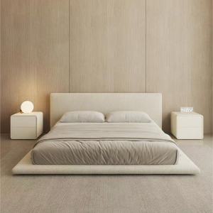 Minimalist modern Linen fabric bed tatami low height bed France romantic japan tatami removable washable FD (ETA:1mth)