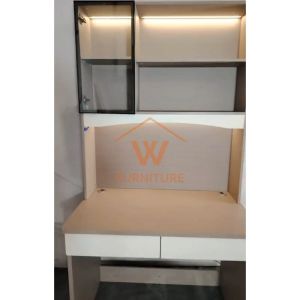 (FREE INSTALLATION) Wfurniture Premium Study Table Cabinet Writing Storage Desk Meja Belajar Rak LED