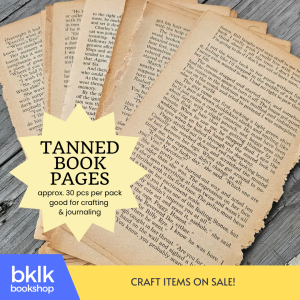Tanned Book Pages Pack (approx. 30 pcs) - Vintage Aesthetic Paper for Scrapbooking Junk Journaling and Decoupage | Craft Supplies by Booklaka | Refurbished