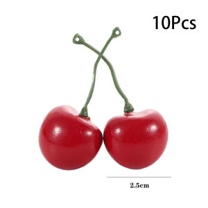 ส่งจากกทม!50ชิ้น เชอร์รี่ประดิษฐ์ diy เชอร์รี่เทียม ลูกปัดผลไม้ เครื่องประดับถ่ายภาพ พลาสติก