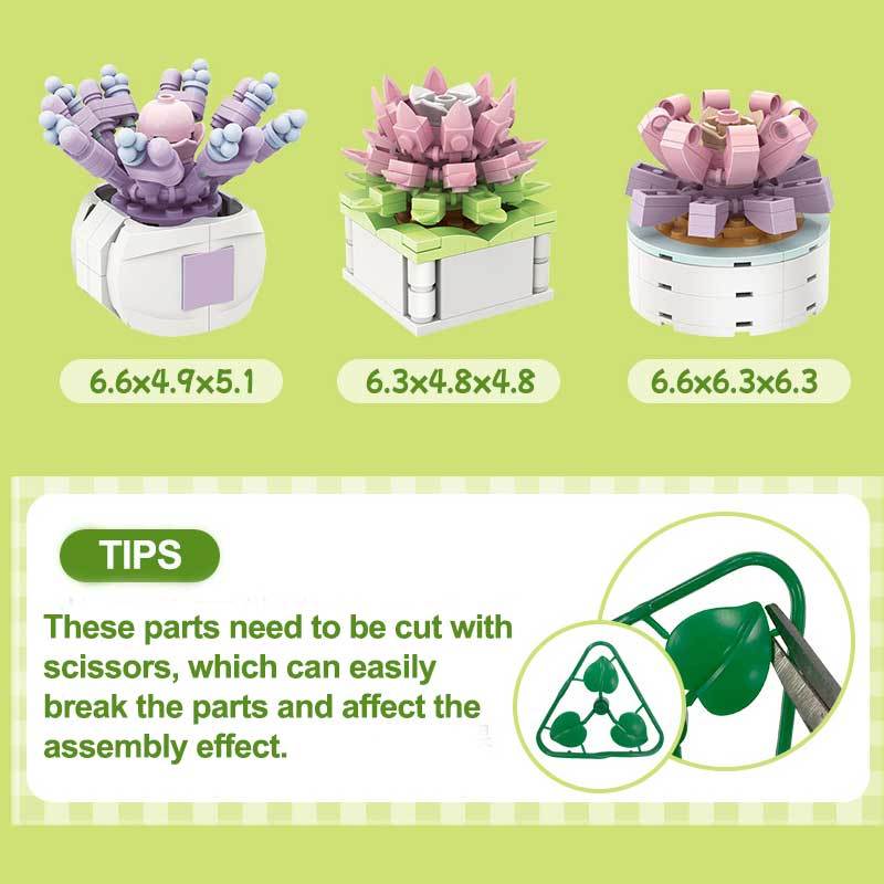 Kit de construction fleurs succulentes jouet plante en pot_voghion.com