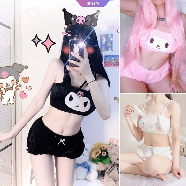 Sexy Kuromi Bra Underwear Kawaii Sanrio Cartoon Babes Cotton No