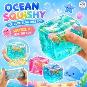 【COD】New Squishy Ocean/Snowflake Blocks Stress Relief Ice Cube Soft Sensory Slow Rebound Fidget Toy