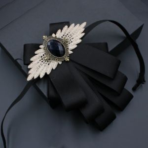 MIRELAE Faux Stone Mens Suit Lapel Flowers Alloy Polyester Bow Tie Necktie Fashion Neck Decoration Wedding