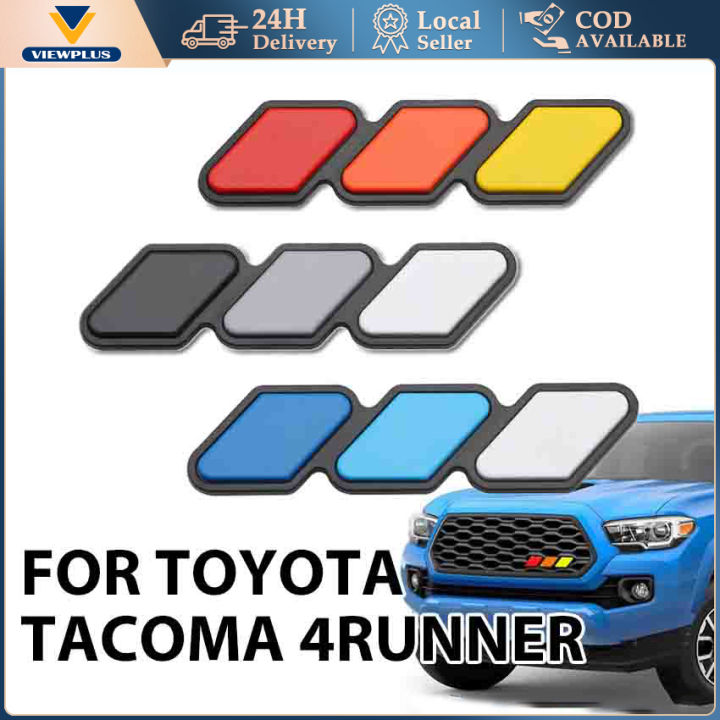 Tri-color Grille Decoration Tri-Color Grille Badge Emblem - Cool Custom Decal For Toyota Trucks & SUVs (Tacoma, 4Runner, Tundra) Toyota Truck Grille Badge - Foto 8
