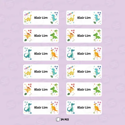 Custom Kids Name Labels Large – Personalized Waterproof Cartoon School Stickers